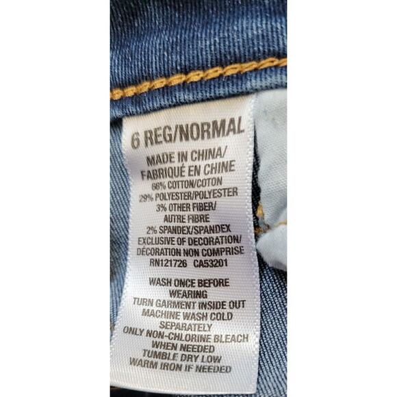 Aeropostale Womens Mid Rise Jegging Medium Wash Size 6 Distressed Ripped Knees - Picture 7 of 11